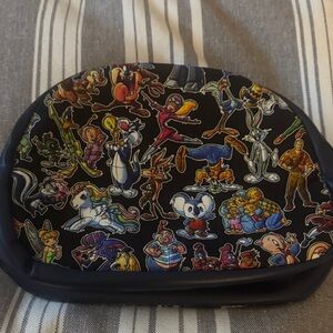 Cartoon Black Looney Tunes Character Print Pouch